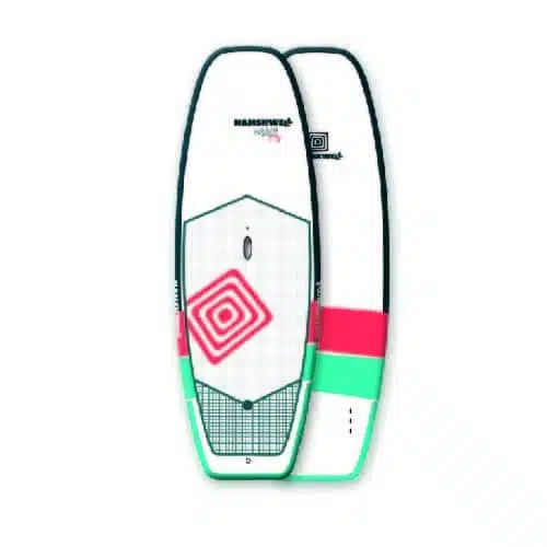 Planche de SUP avec un motif vert et blanc